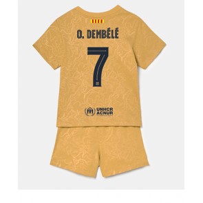 Barcelona Ousmane Dembele #7 kläder Barn 2022-23 Bortatröja Kortärmad (+ korta byxor)
